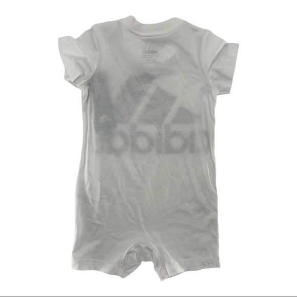 Adidas White Logo Short Sleeve Athletic Romper - Picture 4 of 5